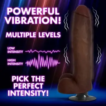 Jock Dark Vibrating Dildo with Balls - 11 Inch